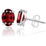 Orchid Jewelry 2.45 CTW Natural 8X6MM Oval Red Garnet 925 Sterling Silver Stud Earrings For Women – A January Birthstone Gemstone- A Beautiful Pair For Little Girls and Lovely Ladies