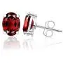 Orchid Jewelry 2.45 CTW Natural 8X6MM Oval Red Garnet 925 Sterling Silver Stud Earrings For Women – A January Birthstone Gemstone- A Beautiful Pair For Little Girls and Lovely Ladies