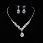 UDORA Crystal Necklace Earrings Bracelet Jewelry Sets for Bridal Bridesmaid Wedding Party