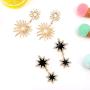 Starburst Dangle Drop Earrings Gold Hexagram Celestial Star Stud Earrings Crystal Pearl Sun Charm Statement Earrings for Women Girls Fashion Wedding Party Jewelry