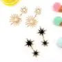 Starburst Dangle Drop Earrings Gold Hexagram Celestial Star Stud Earrings Crystal Pearl Sun Charm Statement Earrings for Women Girls Fashion Wedding Party Jewelry