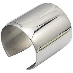 COUYA Stainless Steel Smooth Polished Open Cuff Bangle Bracelet for Women Lady Girls Gift