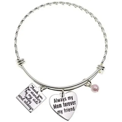 Mother of the Bride Gifts Bangle Thank You for Standing By My Side Today And Always Bracelets for Women Wedding Jewelry Gift Mother of the Bride Gifts Bangle Thank You for Standing By My Side Today And Always Bracelets for Women Wedding Jewelry Gift