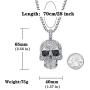 ROWIN&CO Iced Out Hip hop Bling Skull Pendant Necklaces Men Cz Diamond Personalized Punk Jewelry Birthday Gifts to Best Love Husband/Boyfriend, with 28'' Chain
