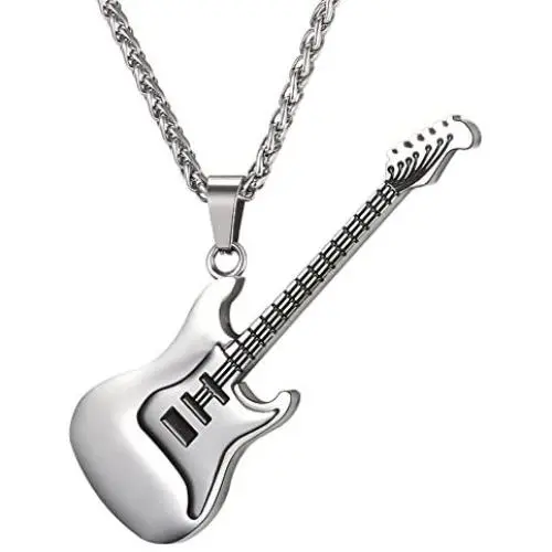 U7 Men Women Guitar Pick Necklace with Adjustable Chain Stainless Steel Music Note/Guitar/Headphone Jewelry Personalized Pendant Gift, with Custom Engrave Service U7 Men Women Guitar Pick Necklace with Adjustable Chain Stainless Steel Music Note/Guitar/Headphone Jewelry Personalized Pendant Gift, with Custom Engrave Service