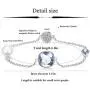 Sllaiss Pearl Crystals Link Bracelet for Women Made with Swarovski Blue Crystals Fashion Girl Jewelry Birthday Gifts,Length 6.8in