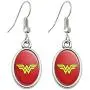 GRAPHICS & MORE Wonder Woman Classic Logo Novelty Dangling Drop Oval Charm Earrings GRAPHICS & MORE Wonder Woman Classic Logo Novelty Dangling Drop Oval Charm Earrings