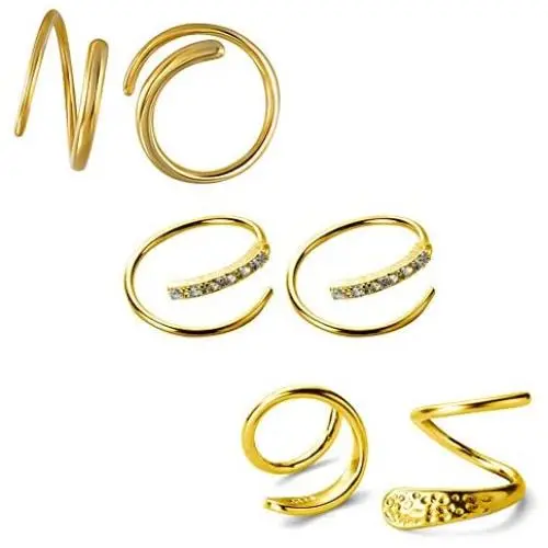 3 Pairs/Set Tiny Spiral Crystal Hoop Earrings Geometric Ear Cuff Climber Minimalist Cartilage Twist Crawler Wrap Piercing for Women Girls 925 Sterling Silver Hypoallergenic Jewelry 3 Pairs/Set Tiny Spiral Crystal Hoop Earrings Geometric Ear Cuff Climber Minimalist Cartilage Twist Crawler Wrap Piercing for Women Girls 925 Sterling Silver Hypoallergenic Jewelry