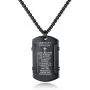 Molike Stainless Steel Mens Cross and Bible Verse Prayer Dog Tag Pendant Necklace, Christian Jewelry Molike Stainless Steel Mens Cross and Bible Verse Prayer Dog Tag Pendant Necklace, Christian Jewelry