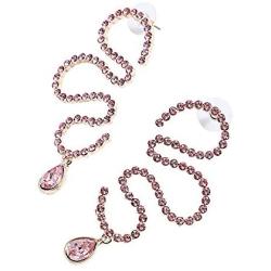 Rambling Rose Fashion Rhinestones Earrings Drop in Big Size Girls Womens Statement Earring