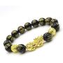 WAINIS Feng Shui PiXiu/Pi Yao Bracelet Black Obsidian Attract Wealth Jewelry for Men Women Chinese Dragon Good Luck 12mm Hand Carved Mantra Bead Bracelet