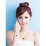 Chuangdi 5 Pieces Totally Sunflower Shape Necklace Drop Petal Pendant Necklace with Faux Pearl, Sunflower Bracelet Earrings Ring for Women Jewelry Accessories