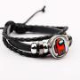 Among Us Game Leather Wristband Braided Bracelet Among Us Time Gemstone Leather Jewelry