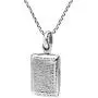 Edged Design Rectangle Locket .925 Sterling Silver Pendant Necklace