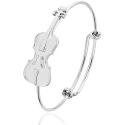 SENFAI Music Lover Violin Stretch Bangle Bracelet Jewelry Gifts