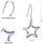 925 Sterling Silver Usa American Flag Earrings for Women Patriotic Red White And Blue Star Stud Earings America great again Independence Day Jewelry Gifts