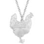 WEVENI Enamel Alloy Rhinestone Chicken Hen Necklace Pendant Chain Jewelry Novelty Gifts for Women Girls Ladies