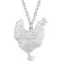 WEVENI Enamel Alloy Rhinestone Chicken Hen Necklace Pendant Chain Jewelry Novelty Gifts for Women Girls Ladies