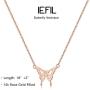 Iefil Initial Butterfly Necklace for Women, 14k Gold Filled Letter Initial Butterfly Pendant Necklace Dainty Butterfly Necklace Butterfly Jewelry Gifts for Women Alphabet A - Z