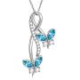 AOBOCO Sterling Silver Infinity Butterfly Necklace Embellished with Crystals from Austria, Anniversary Birthday Butterfly Gifts for Butterfly Lovers, Fine Butterfly Jewelry Gifts for Women