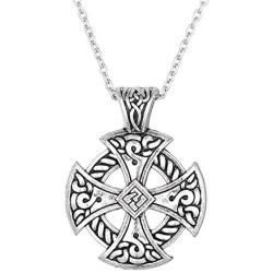 Lemegeton Sun Cross Celtic Cross Pendant Necklace Christian Jewelry Religions Symbol Amulet Talisman Vintage (link necklace)