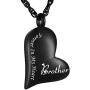 XIUDA Urn Necklace for Ashes Forever in My Heart Pendant Cremation Necklace Stainless Steel Ashes Jewelry for Dad Mom