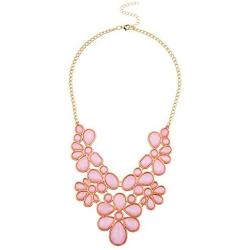 Lux Accessories Womens Tribal Flower Bib Chunky Statement Necklace