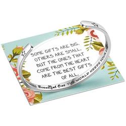 THEMEROL Inspirational Cuff Bangle Bracelet for Women Personalized Stainless Steel Mantra Quote Engraved Motivational Bracelet Jewelry Gift with Hidden Message for Women Teen Girls Her