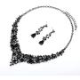 4 Pcs/Set Austrian Crystal Necklace Earrings Bracelet Ring Bridal Jewelry Sets for Brides Wedding Party Costume Accessories Gifts for Women