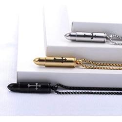 Getname Necklace Stainless Steel Cross Necklace Bullet Urn Necklace Cremation Jewelry Keepsake Memorial Pendent