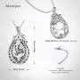 Alantyer Austrian Crystal Teardrop Necklace with Lucky Olive Leaf Birthstone Pendant 14K White Gold Plated Chain Necklace for Women Girls Silver Jewelry Gift 18 Alantyer Austrian Crystal Teardrop Necklace with Lucky Olive Leaf Birthstone Pendant 14K White Gold Plated Chain Necklace for Women Girls Silver Jewelry Gift 18