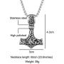 Ropman Gold Norse Viking Jewelry Men Necklace Thor Hammer Mjolnir Necklace Amulet Scandinavian Stainless Steel Pendant Valknut Free 23 Inch Chain