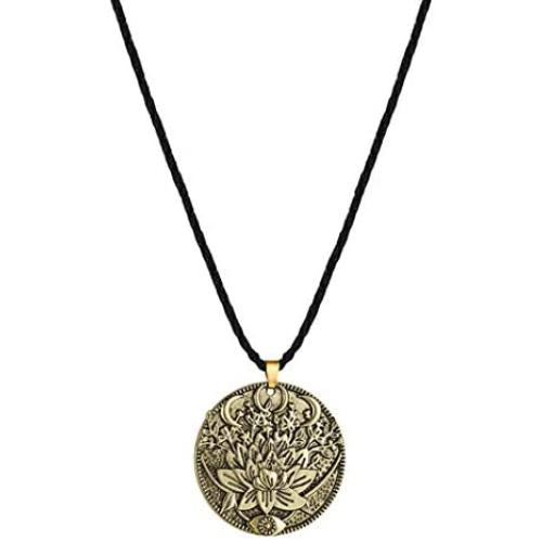Chengxun Moon Goddess Lotus Flower Evil Eye Amulet Charm Necklace Talisman Wiccan Jewelry