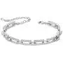 MEEDOZ White Gold/Gold Plated Luxurious Geometrical Rectangle CZ Tennis Bracelet for Women Bride