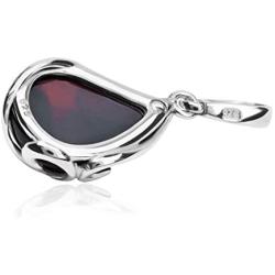 Cherry Amber Sterling Silver Tear Drop Pendant
