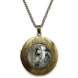 Vintage Bronze Tone Locket Picture Pendant Necklace Neptune Included Free Brass Chain Gifts Personalized