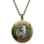 Vintage Bronze Tone Locket Picture Pendant Necklace Neptune Included Free Brass Chain Gifts Personalized