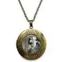 Vintage Bronze Tone Locket Picture Pendant Necklace Neptune Included Free Brass Chain Gifts Personalized