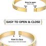 XYZONE Bangle Bracelet for Love with Stone Stainless Steel Hinged Love Jewelry with Crystal Bracelets Present Gift for Women Teen Girls