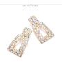 2/3 Pairs Rhinestone Rectangle Dangle Earrings and Gold Geometric Statement Earrings for Women KELMALL COLLECTION