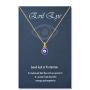 PPJew Evil Eye Necklace Chain Blue Eyes Amulet Pendant Necklace Ojo Turco Kabbalah Protection Adjustable Delicate Jewelry Gift for Women Girls Kids（Silver/Gold）