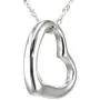 Perfect Love Open Heart Sterling Silver Pendant Necklace [Small Size]