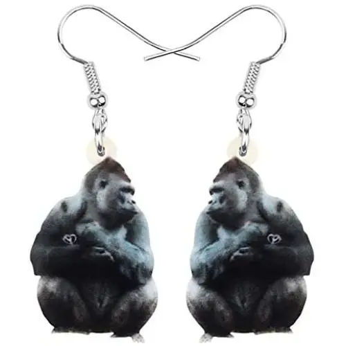 WEVENI Acrylic Orangutan Gorilla Monkey Earrings Dangle Drop Jewelry For Women Girls Ladies Gifts WEVENI Acrylic Orangutan Gorilla Monkey Earrings Dangle Drop Jewelry For Women Girls Ladies Gifts
