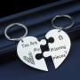 SIDIMELO for Girlfriend Boyfriend Couple 2pc Heart Puzzle Keychain Couple Jewelry Engrave You are My Missing Piece