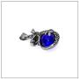 Heavstjer Punk Rock Stainless Steel Dragon Pendant Crystal Ball Necklace,24inches Link Chain