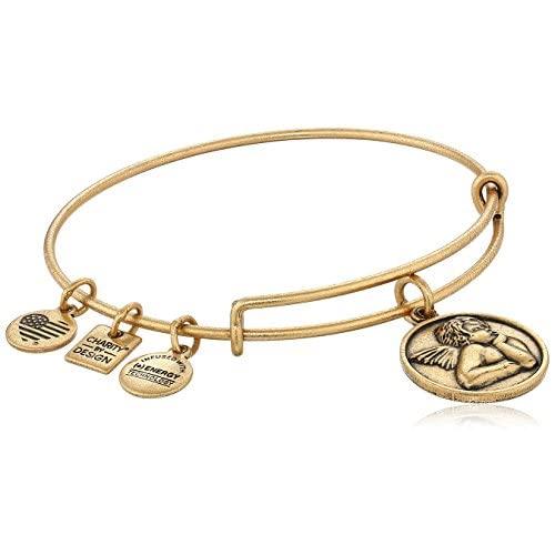 Alex and Ani Womens - Cherub Expandable Charm Bangle Bracelet Rafaelian Gold Bangle Bracelet One Size