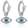 Evil Eye Huggie Hoop Earrings S925 Small Dangle Drop Protection Post Earrings for Women Girls Cute Evil Eye Jewelry Gifts for Her Hypoallergenic for Sensitive Ears