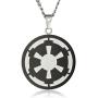 Star Wars Jewelry Mens Imperial Symbol Front with Etched Death Star at The Back Pendant Necklace, 22''
