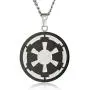 Star Wars Jewelry Mens Imperial Symbol Front with Etched Death Star at The Back Pendant Necklace, 22''