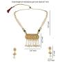 Efulgenz Indian Bollywood Traditional 14 K Gold Plated Crystal Kundan Pearl Beaded Wedding Temple Tassel Choker Necklace Earrings Jewelry Set